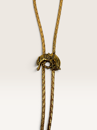 Brass Bucking Bronco Bolo Tie