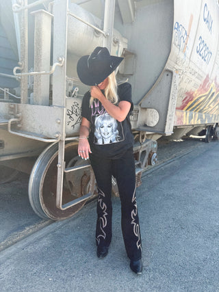 Wait For Me Denim Bell Bottom Embellished Jeans