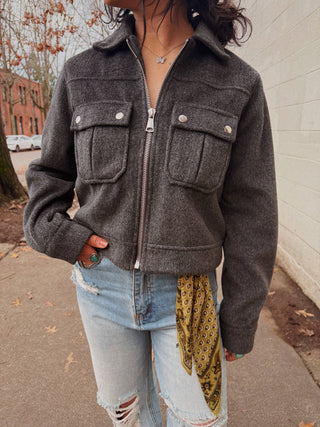 Hayden Brushed Crop Trucker Jacket