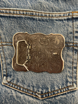 Tooled Cross Belt Buckle