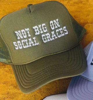 Social Graces Embroidered Trucker Hat
