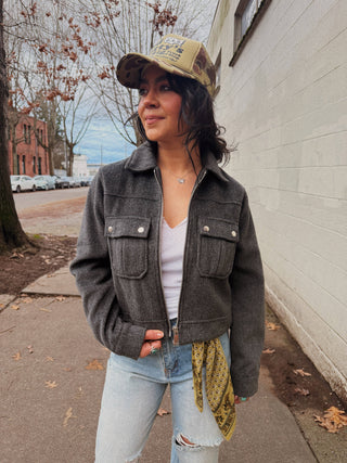 Hayden Brushed Crop Trucker Jacket