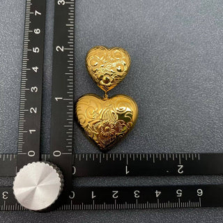 18k Gold Annie Double Heart Earrings