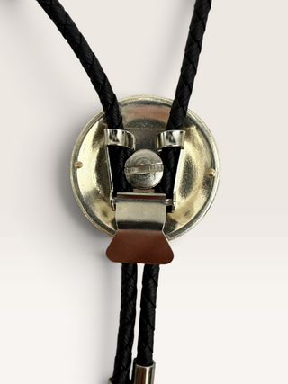 Silver Engraved Floral Scrolling Bolo Tie