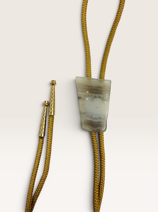 Vintage Banded Lace Agate Bolo Tie