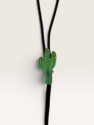 Vintage Metal Cactus Bolo Tie