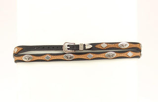 Genuine Leather Hat Band With Longhorn Conchos