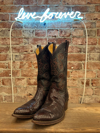 Justin Genuine Lizard Men’s Cowboy Boots Size 9.5/Women’s size 11