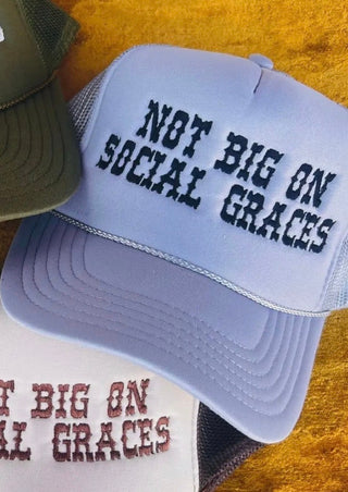 Social Graces Embroidered Trucker Hat