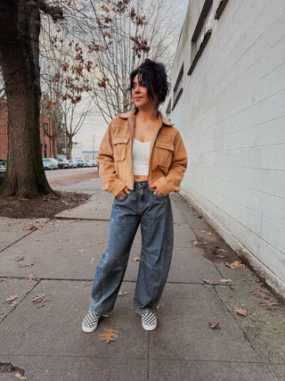 Hayden Brushed Crop Trucker Jacket