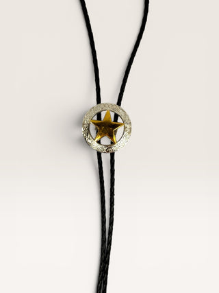 Vintage Silver and Gold Star Bolo Tie