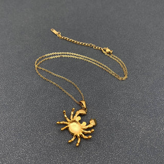 18k Gold Claws Crab Necklace