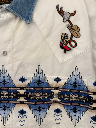 Vintage Plains Men’s Snap Up Shirt Size Extra Large