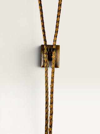 Vintage Brass Cowboy Boots Bolo Tie