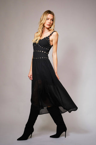 Joan Grommet Eyelet Midi Dress