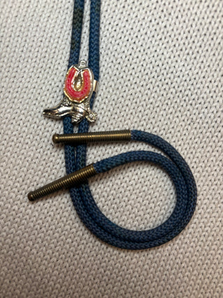 Red Horse Shoe and Cowboy Boot Bolo Tie