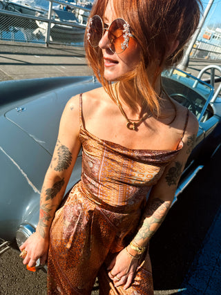 Into The Sky Cowl Neck Crop Tank Top