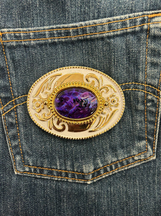 Purple Abalone Belt Buckle