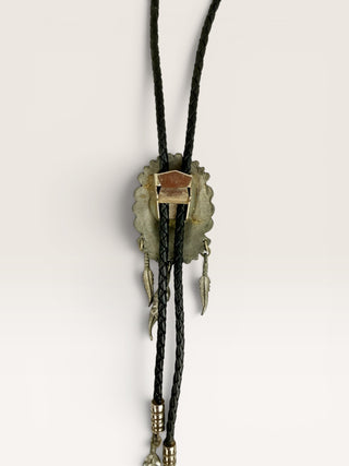 Vintage Silver Feather Bolo Tie