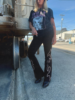 Wait For Me Denim Bell Bottom Embellished Jeans