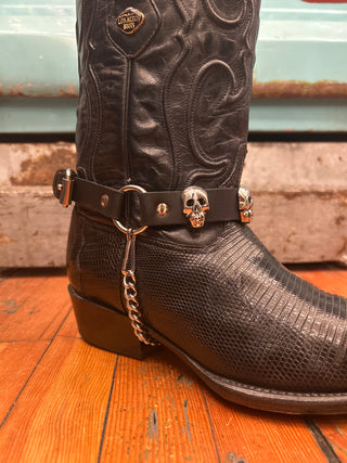 Skull Nickel Boot Harness Chain