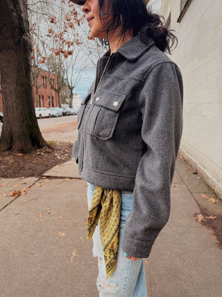 Hayden Brushed Crop Trucker Jacket