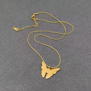 18k Gold Plated Enamel Butterfly Necklace