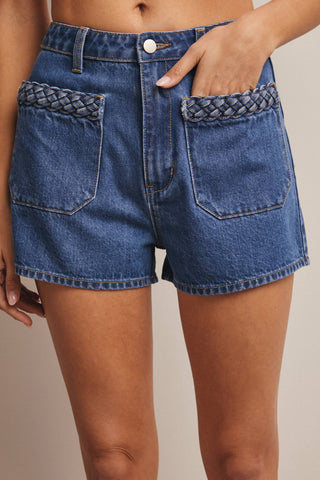 Outlaw Braided Denim Shorts