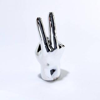Silver Peace Sign Decor