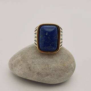 Blue Stone Stainless Steel Ring